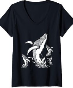 Womens Orca Killer Whale Sea Animals Orca V-Neck T-Shirt