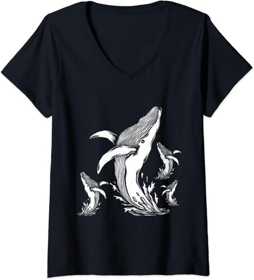 Womens Orca Killer Whale Sea Animals Orca V-Neck T-Shirt