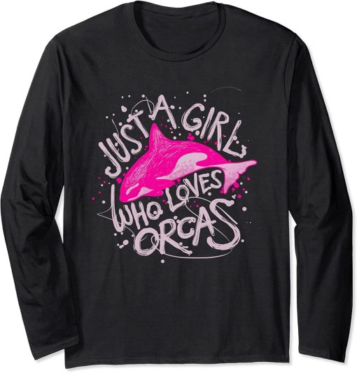 Womens Love Orca Killer Whale Long Sleeve T-Shirt