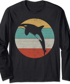 Orca Vintage Retro Whale Gift Long Sleeve T-Shirt