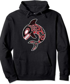 Northwest Coast Orca Native American Totem Killer Whale Pullover Hoodie