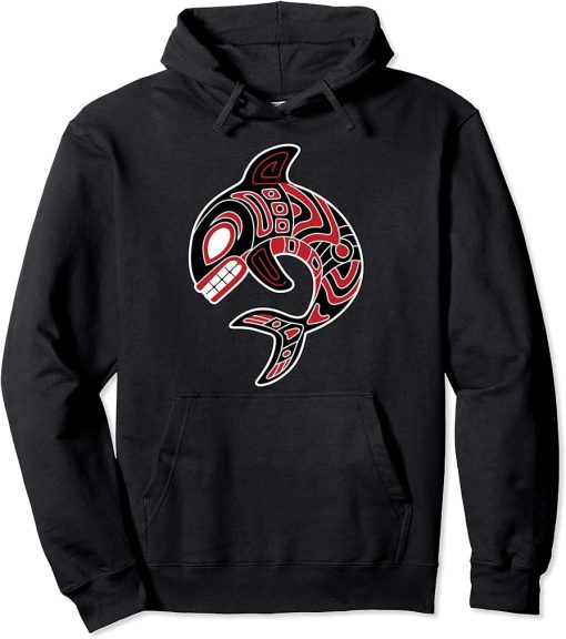 Northwest Coast Orca Native American Totem Killer Whale Pullover Hoodie